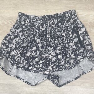 lululemon athletica Black and White Patterned Athletic Shorts